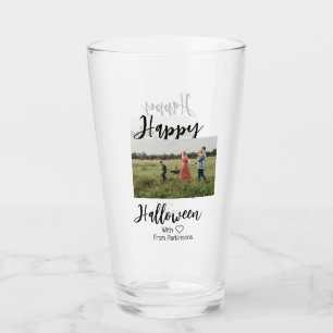 Verre Happy Halloween ajouter nom de famille photo noir 