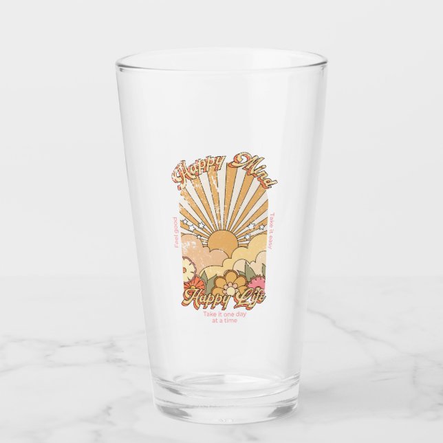 Verre Happy Mind Happy Life Hippy Vibes Super (Devant)