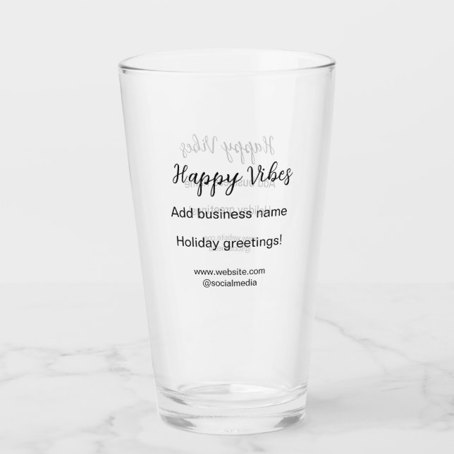 Verre Happy vibes Noël voeux de vacances business y (Devant)
