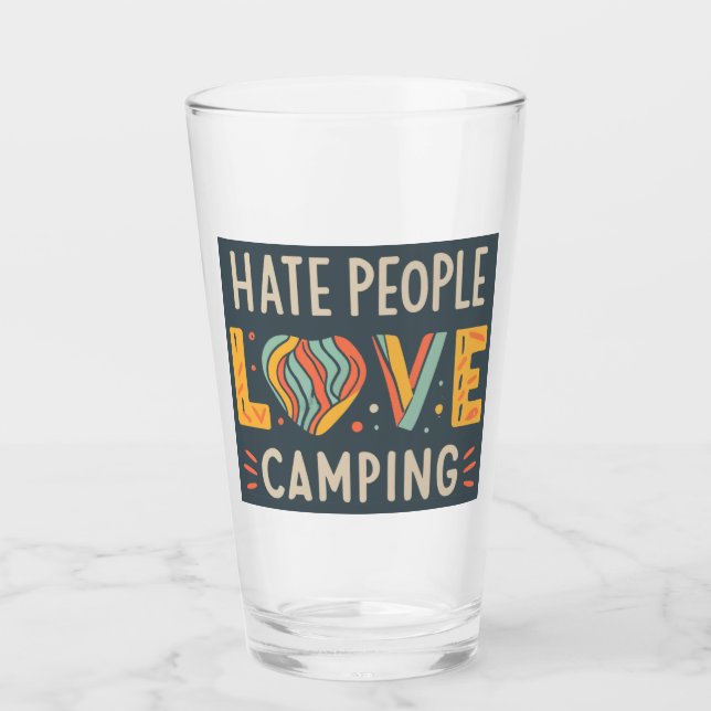 Verre Hate People Love Camping (Devant)