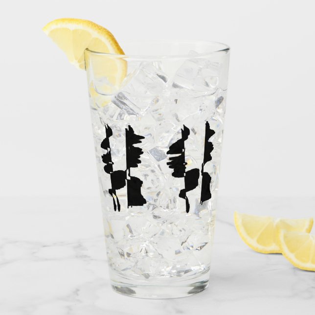 Verre Haut Design Abstrait Dual Face (Devant glace)