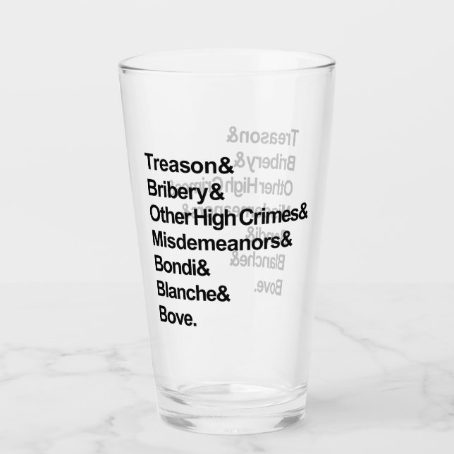 Verre Hautes Crimes & Délits - Impeach Bondi Blanche (Devant)