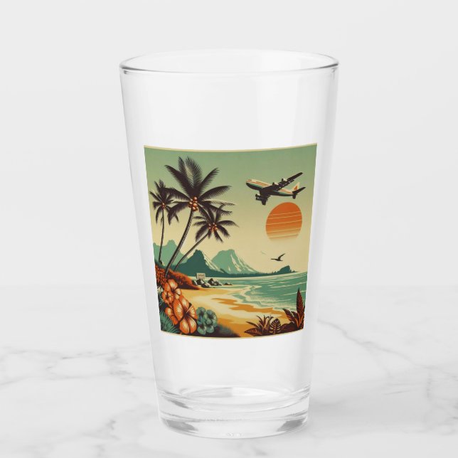 Verre Hawaï vintage/tropical (Devant)