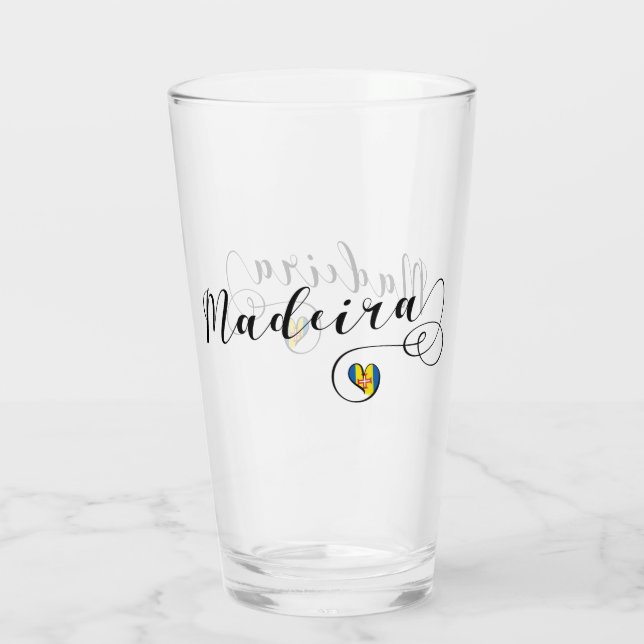 Verre Heart Madeira Drapeau, I Love Madeira, Portugal (Dos)
