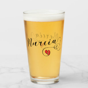Verre Heart Murcia Drapeau, Espagne, I Love Murcia
