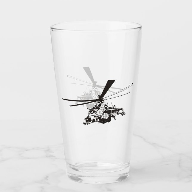Verre Hélicoptère de dessin animé "Hind" (Devant)