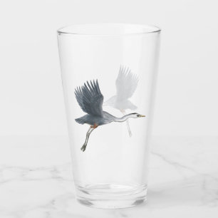 Verre Héron de grand bleu en vol