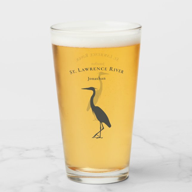 Verre Heron Egret silhouette des zones humides côtières  (Devant (rempli))