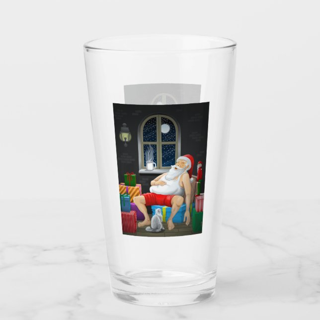 Verre Heure du café du Père Noël (Devant)