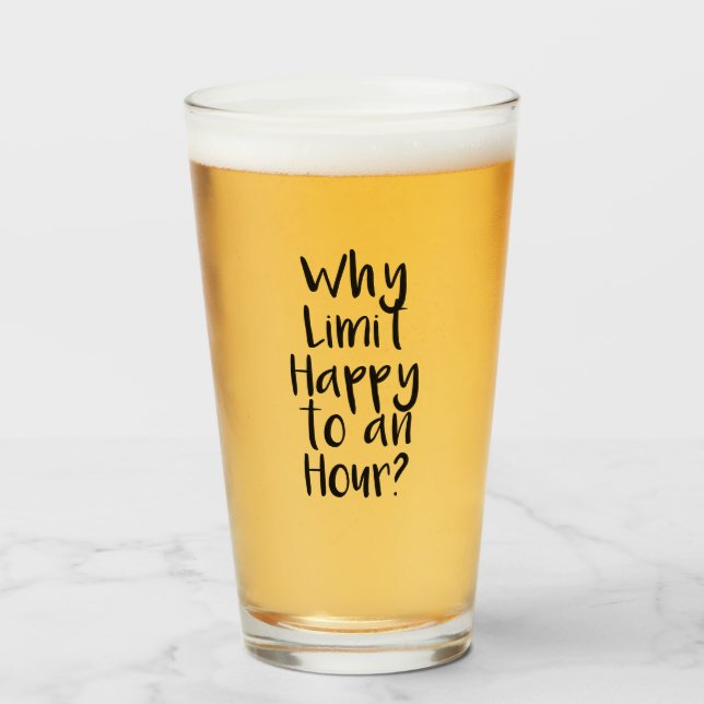 Verre Heure heureuse de bière (Devant (rempli))