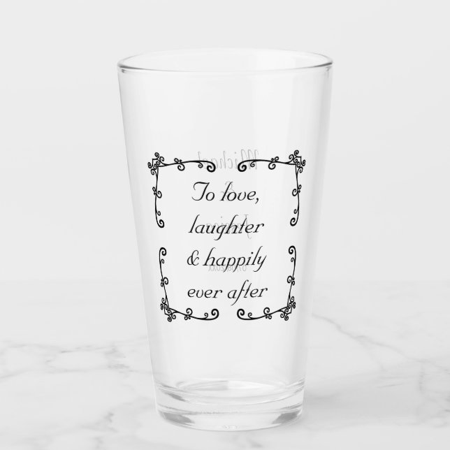 Verre Heureusement Jamais Après Citation Minimaliste Mar (Devant)