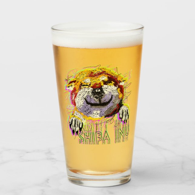 VERRE "HI" SHIBA INU (Devant (rempli))