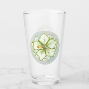Verre Hibiscus & dentelle BLANC