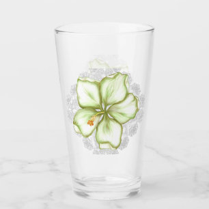 Verre Hibiscus & dentelle BLANC