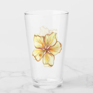 Verre Hibiscus & dentelle JAUNE