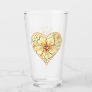 Verre Hibiscus & dentelle JAUNE