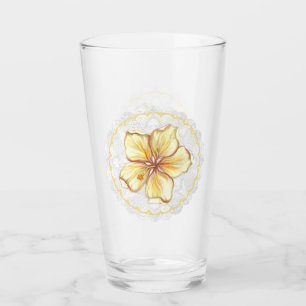 Verre Hibiscus & dentelle JAUNE