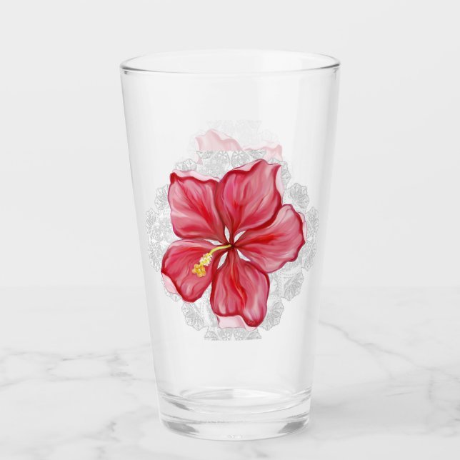 Verre Hibiscus & dentelle RED (Devant)