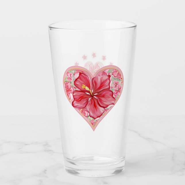 Verre Hibiscus & dentelle RED (Devant)
