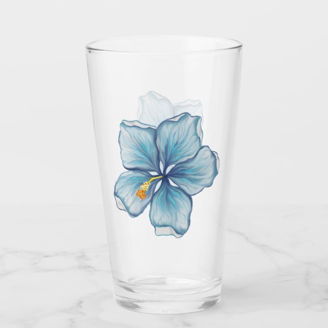 Verre Hibiscus & dentelle TURQUOISE (Devant)