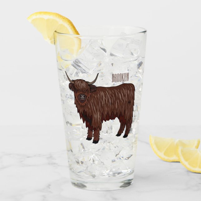 Verre Highland cow (Devant glace)