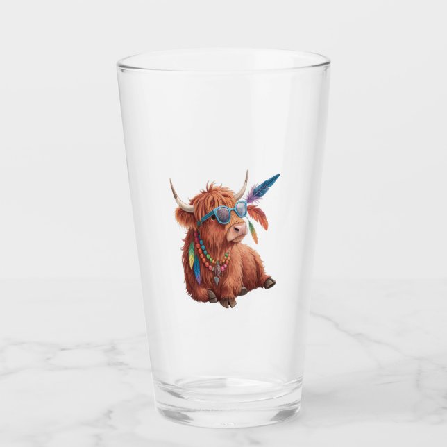 Verre Highland Cow Png, Cool Cow Png, Sunglass (Devant)