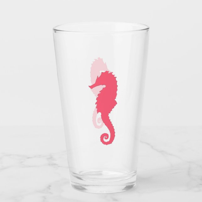 Verre Hippocampe rose (Devant)