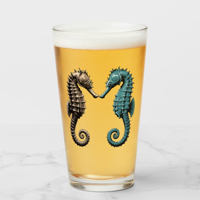 Verre Hippocampes  (Devant (rempli))
