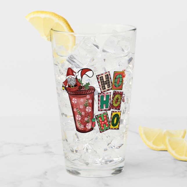 Verre Ho Ho Ho Chirstmas Gnome (Devant glace)