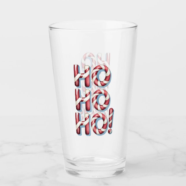 Verre Ho Ho Ho ! Typographie de Noël (Devant)