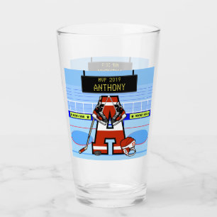 Verre Hockey sur glace initial personnalisé