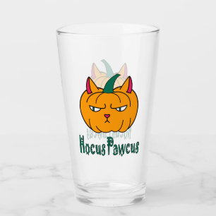 Verre Hocus pawcus Halloween citrouille ginger cat magie