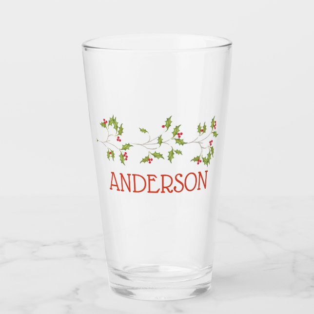 Verre Holiday Holly (Devant)