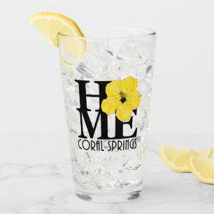 Verre HOME Coral Springs Hibiscus jaune