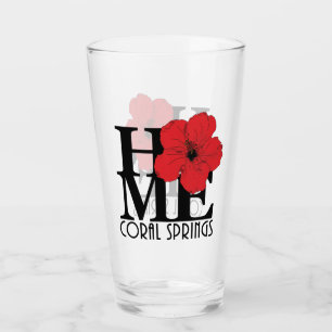 Verre HOME Coral Springs Red Hibiscus