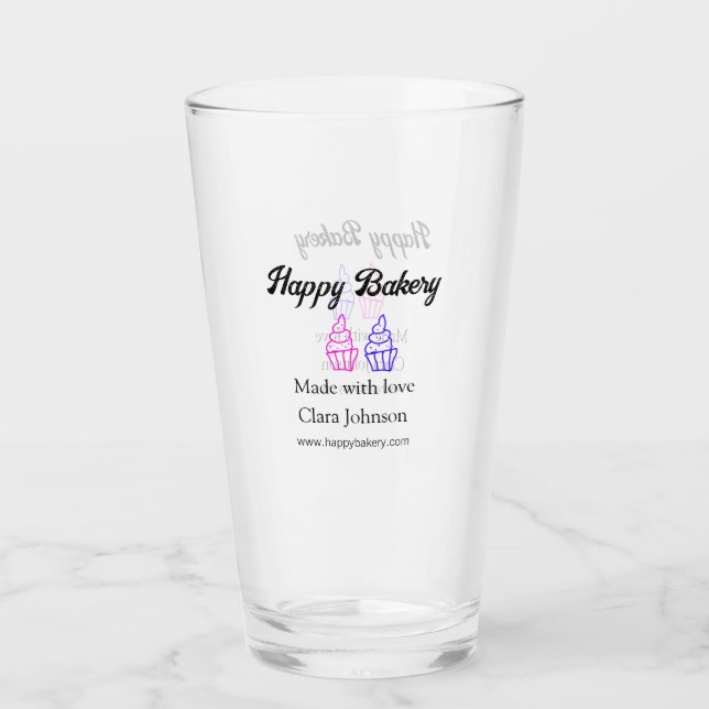 Verre Homemade bakery add your text name custom  (Devant)
