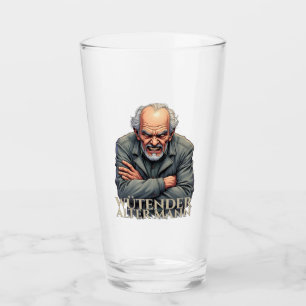 Verre Homme âgé en colère – Illustration de dessin animé