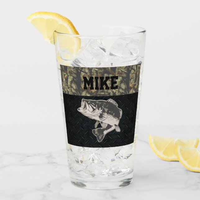 Verre Hommes de Camo de pêche au bar nommés (Devant glace)