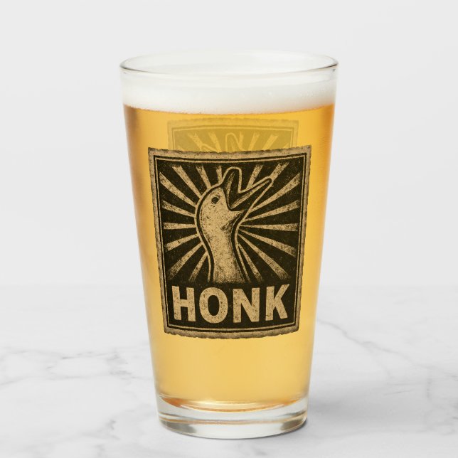 Verre Honk Goose Funny Duck Chicken Mème (Devant (rempli))