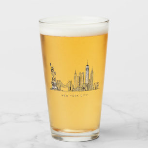 Verre Horizon de New York minimaliste en ligne art