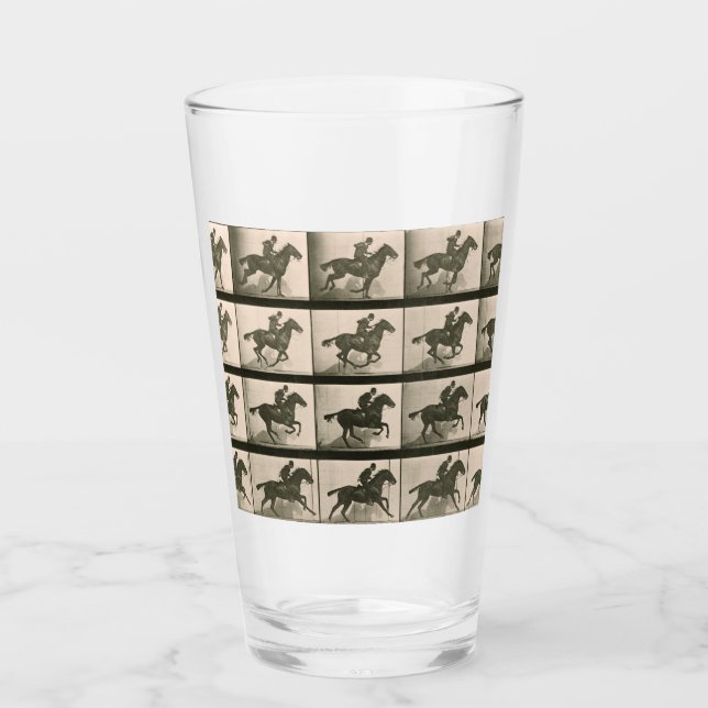 Verre Horse Motion Photographie Vintage (Devant)