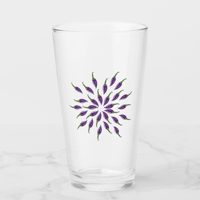 Verre Hot Peppers Purple Mandala Art (Devant)