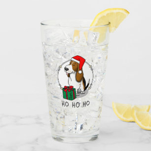 Verre Hound de Noël Père Noël Basset (trois couleurs 1)