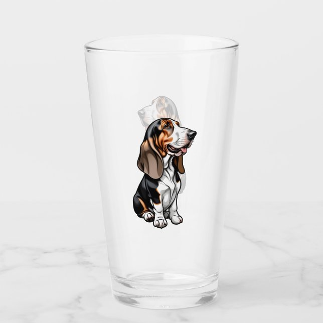 Verre Hound Tricolor Basset (Devant)
