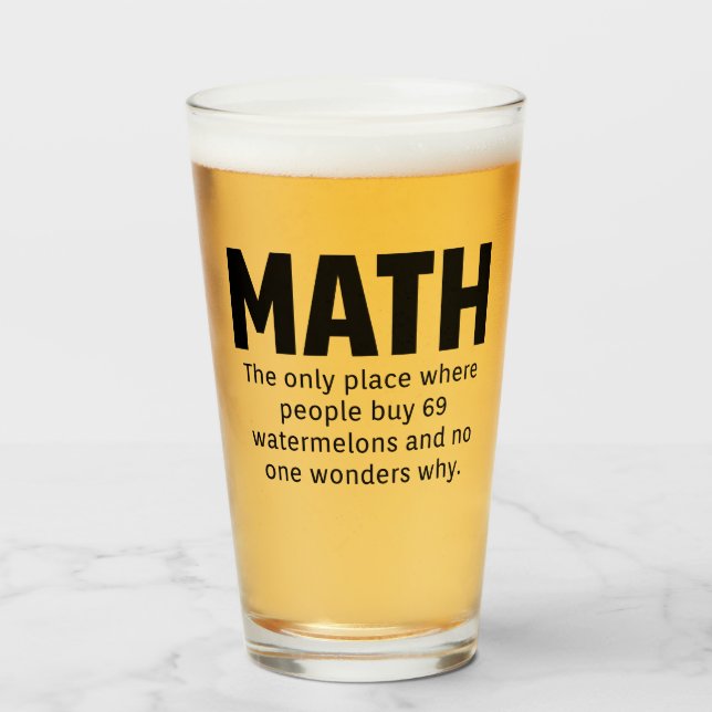 Verre Humour mathématique (Devant (rempli))
