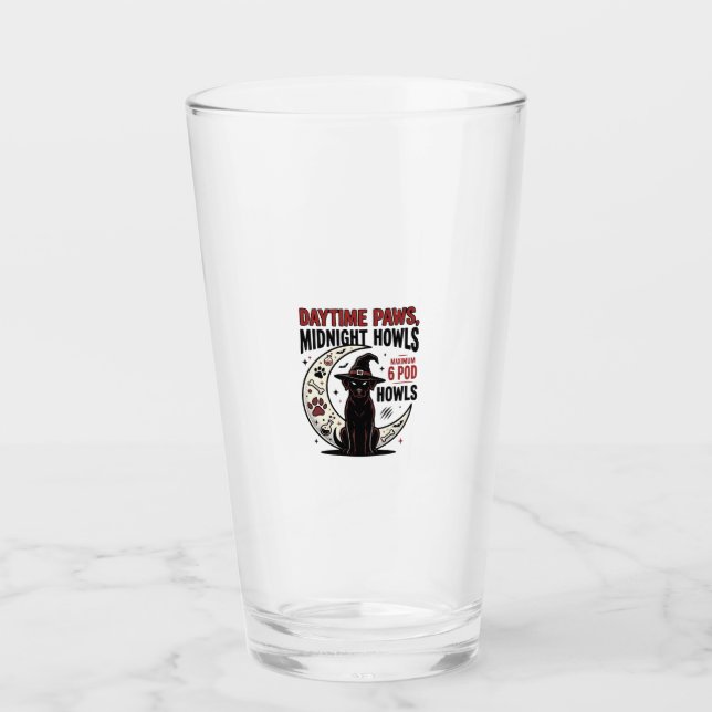 Verre Hurlements de chien Halloween minuit (Devant)
