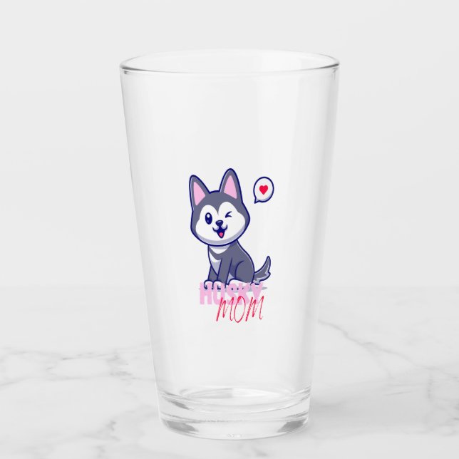 Verre Husky Chig Maman Cute Kawaii Chiot (Devant)
