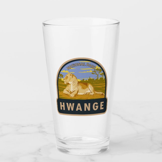 Verre Hwange National Park Zimbabwe Travel Art Vintage (Devant)