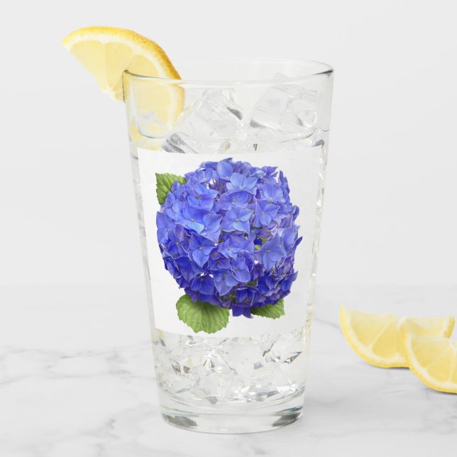Verre Hydrangée bleue (Devant glace)