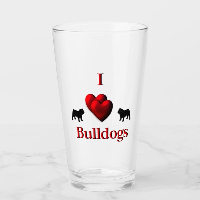 Verre I Heart Bulldogs (Devant)